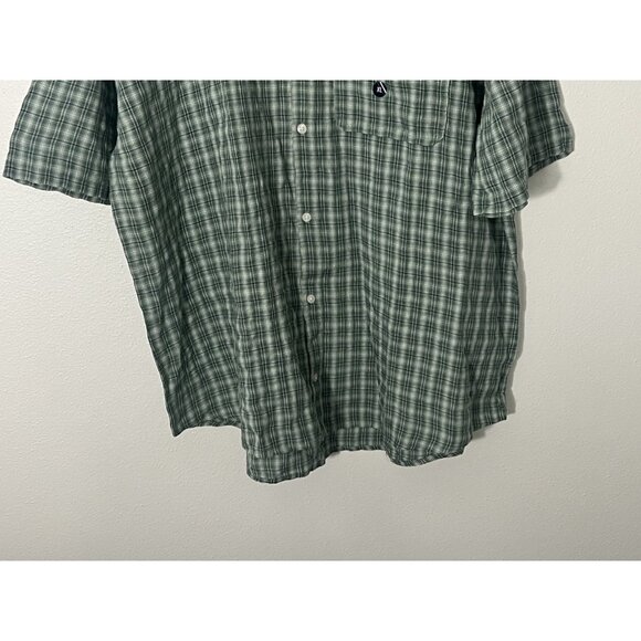 NWT Green Hollister Plaid Button Down Short Sleeve Shirt Men’s - Picture 3 of 13
